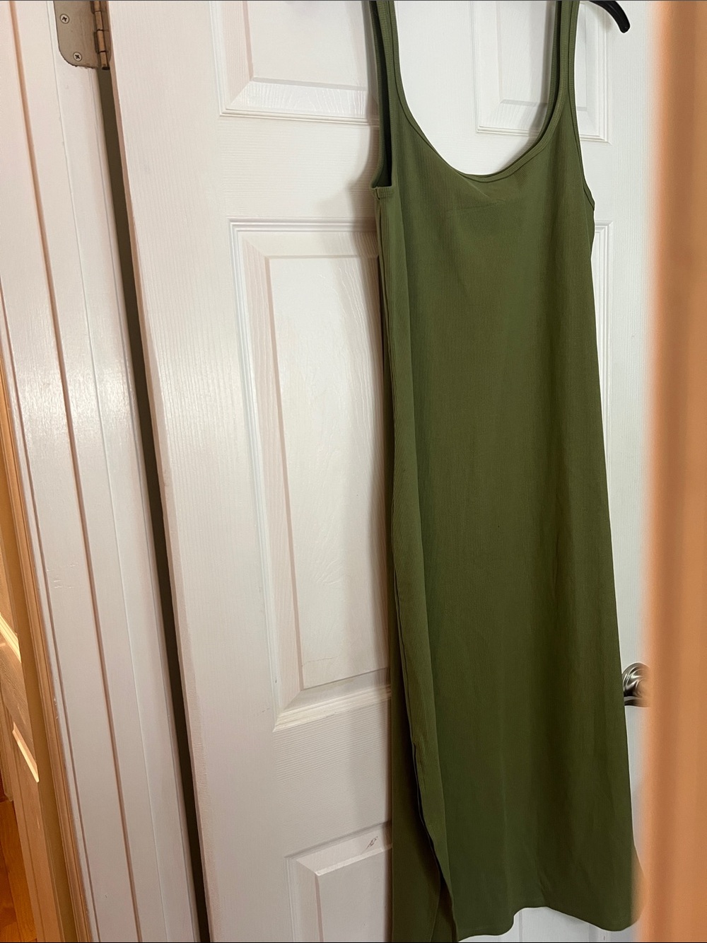 Pink Olive Green Sleeveless Maxi Dress
